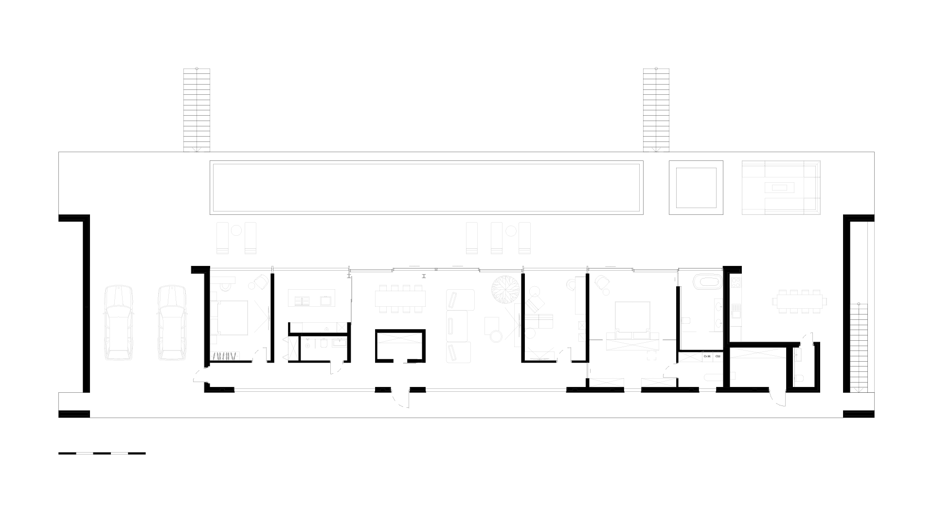 Room plan of a one-storey house
