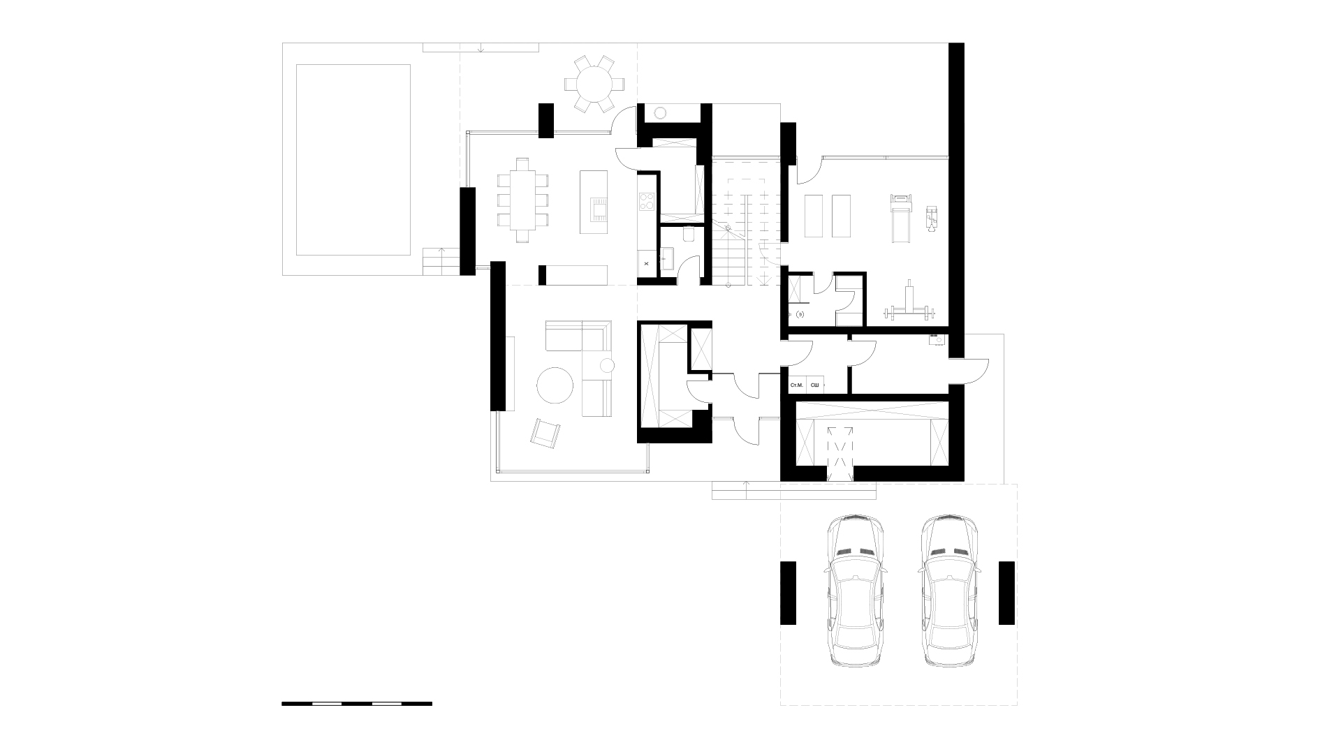 Layout of a two-storey house