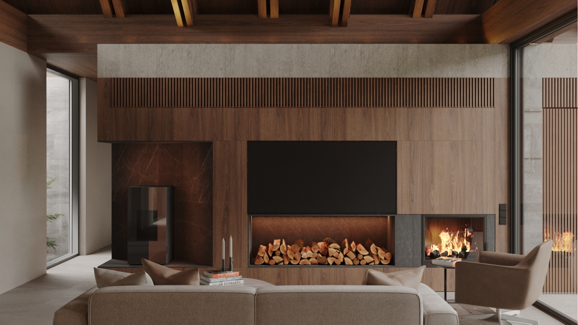 fireplace in the living room