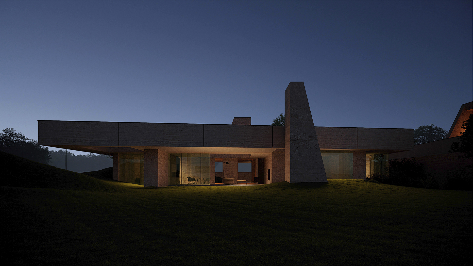 villa project with a terrace