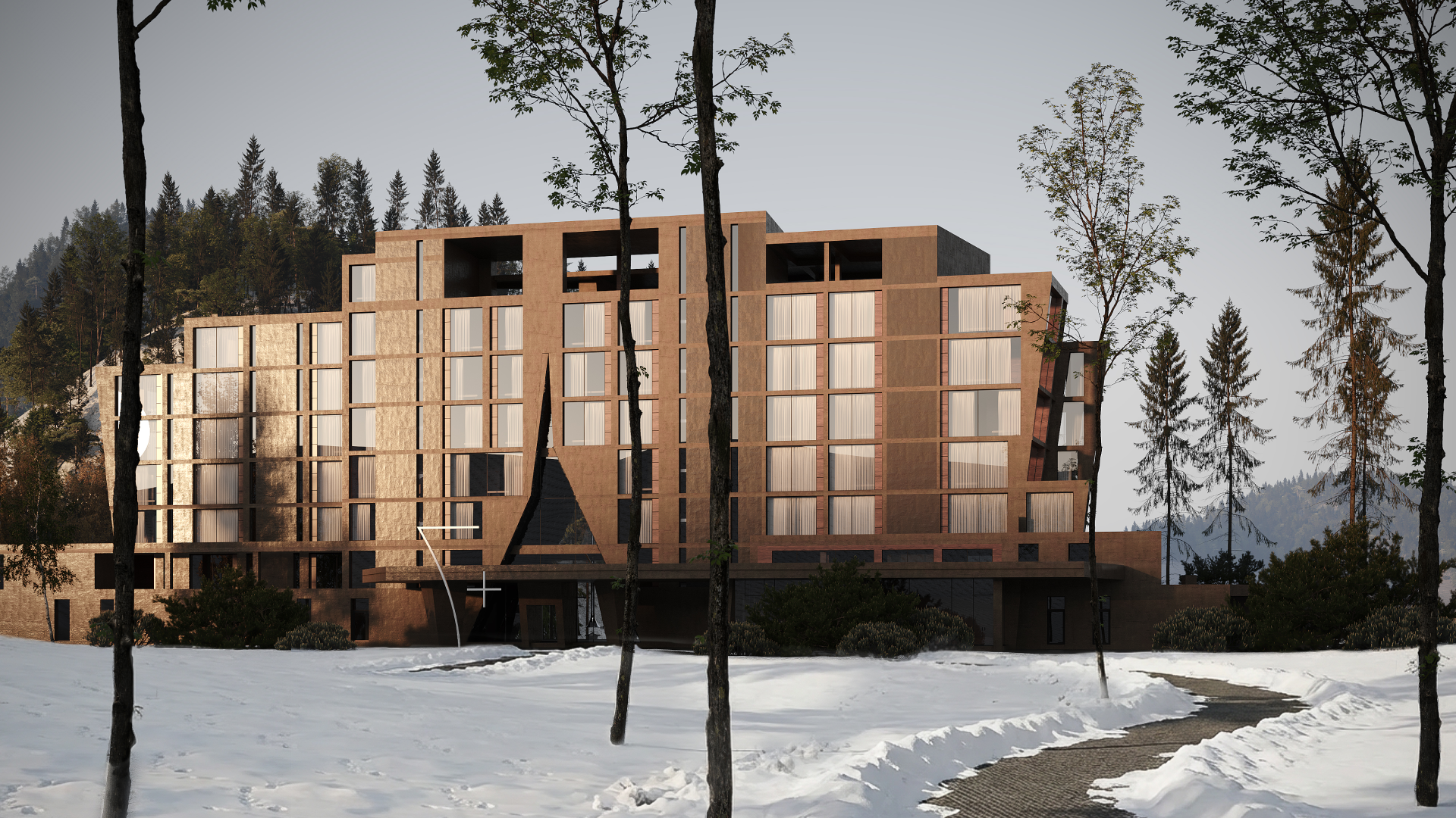 the architecture of the hotel