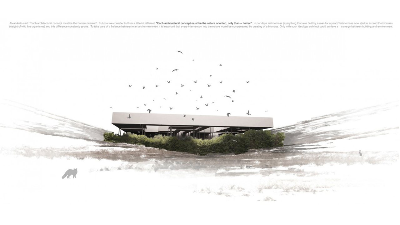 The Synergy between a building and the nature contest by Nature Interpretation Centre
